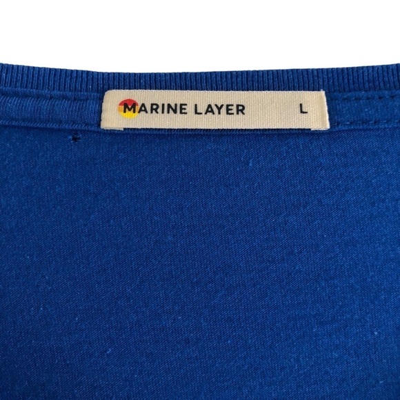 Marine Layer Long Sleeve T-Shirt Blue Size Large - Picture 3 of 7
